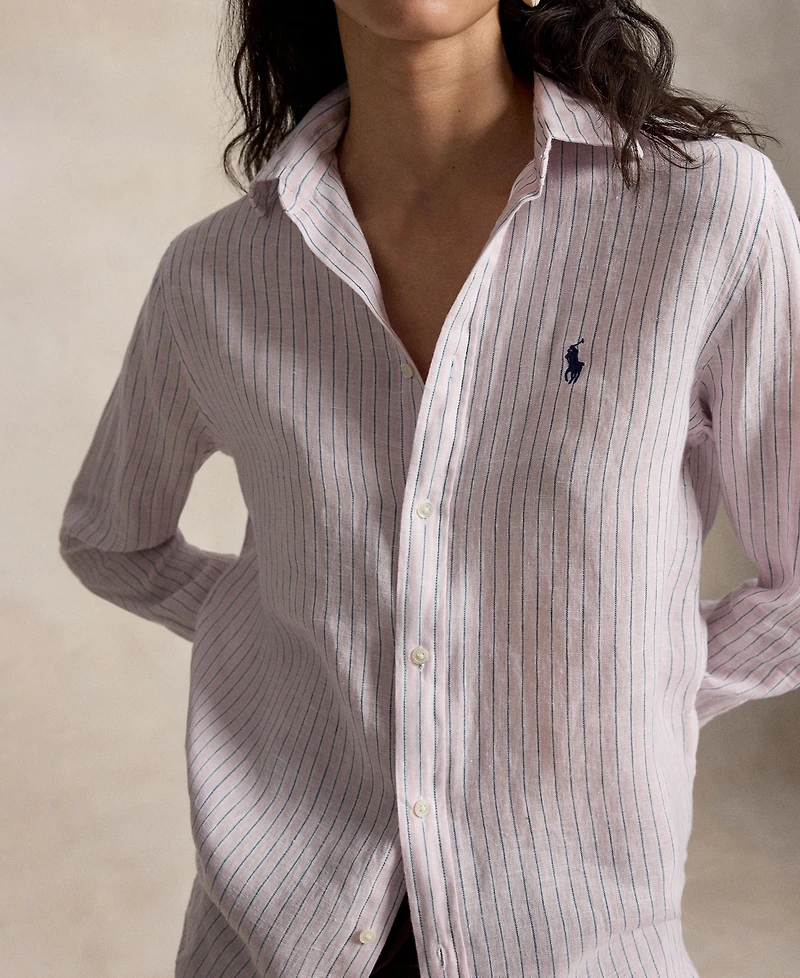 Polo Ralph Lauren Women's Classic Fit Striped Spread Collar Shirt