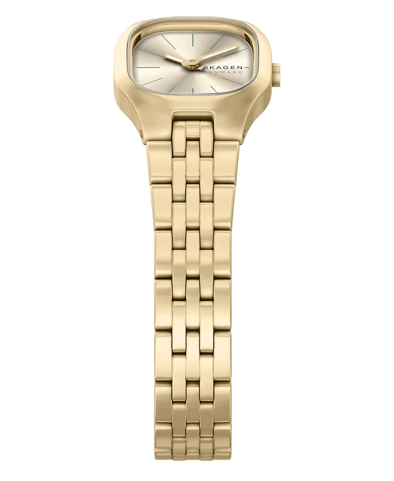 Skagen Women's Mellem Micro Quartz Two-Hand Gold Stainless Steel Less Than Watch, 22mm