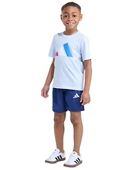 adidas Boys' 8-20 Short-Sleeve Graphic T-Shirt and Shorts, 2-Piece Set