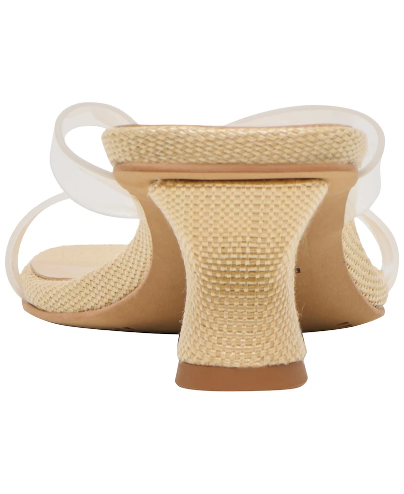 Dolce Vita Women's Brevel Vinyl Jelly Thong Low Block Heel Dress Sandals