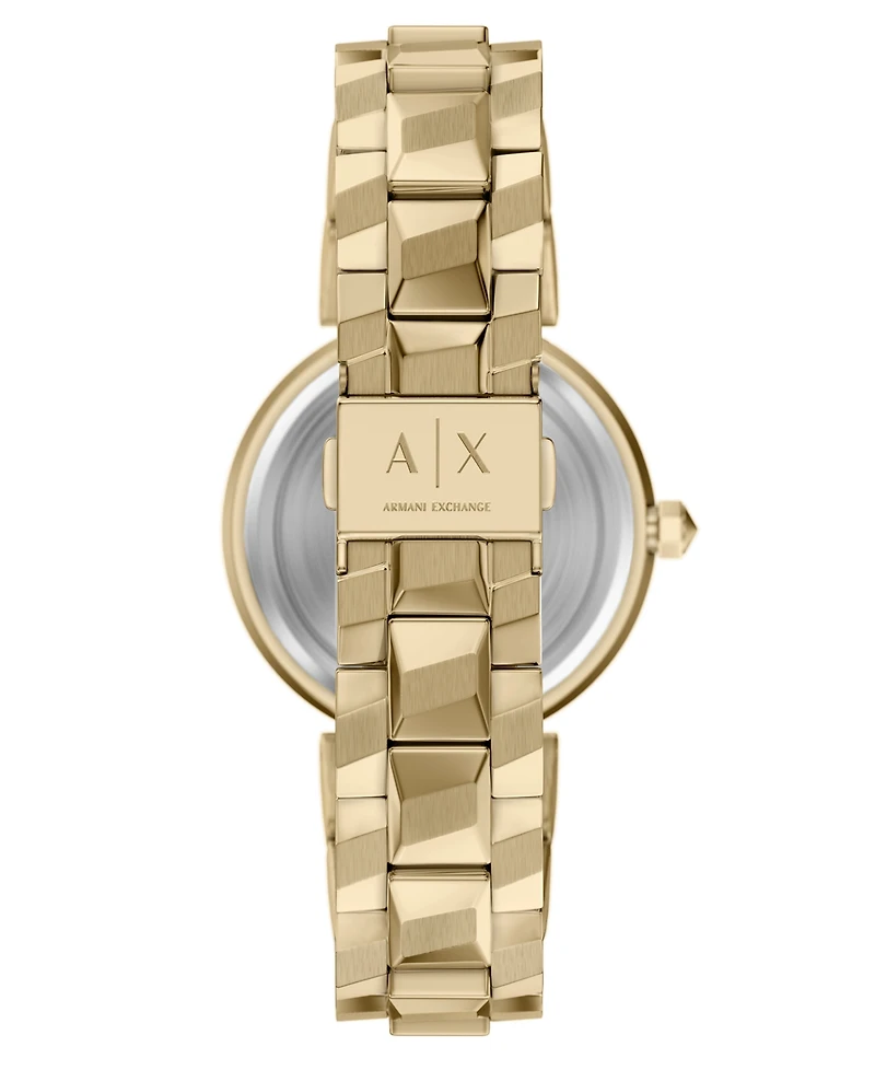 Armani Exchange Women's Quartz Two-Hand Gold Stainless Steel Watch, 34mm