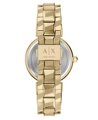 Armani Exchange Women's Quartz Two-Hand Gold Stainless Steel Watch, 34mm