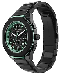 Armani Exchange Men's Sync Quartz Chronograph Black Stainless Steel Watch, 44mm