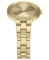 Armani Exchange Women's Quartz Two-Hand Gold Stainless Steel Watch, 36mm