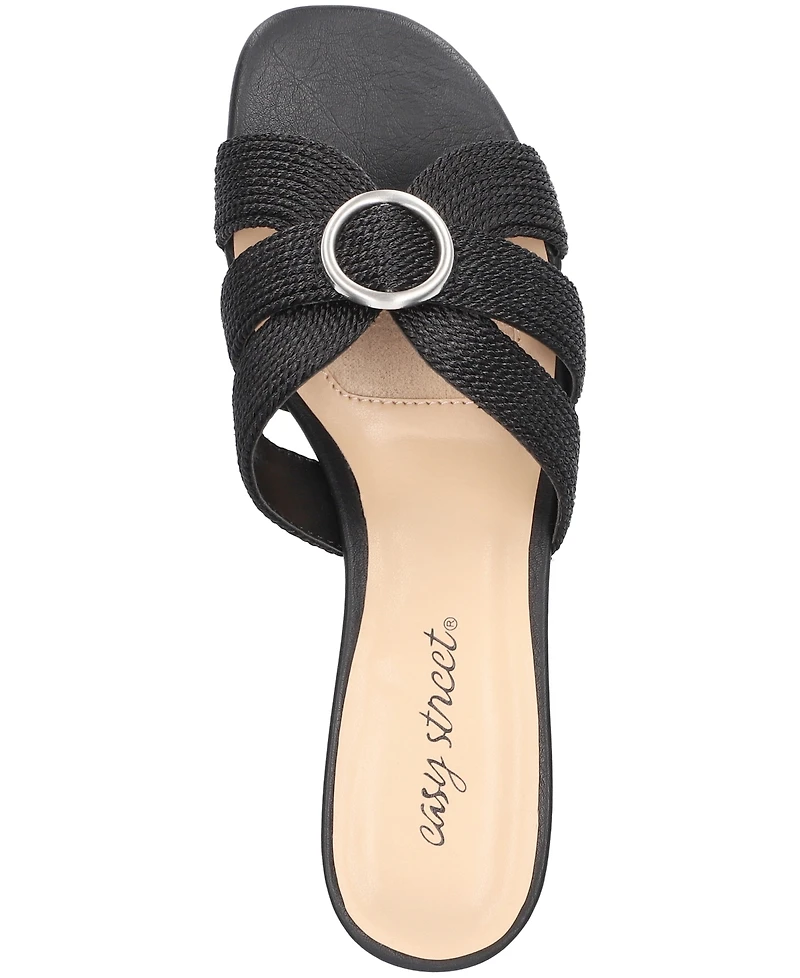 Easy Street Women's Onyx Block Heel Slide Sandals