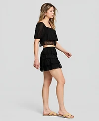 And Now This Women's Chiffon Lace Mini Skirt, Macy's Exclusive