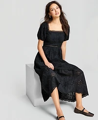 And Now This Women's Eyelet Cotton Maxi Dress, Exclusively at Macy's
