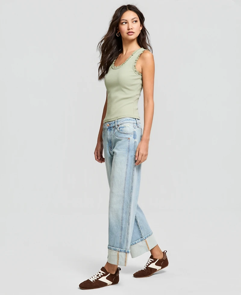 And Now This Women's Seamed Cuff Wide-Leg Jeans, Macy's Exclusive
