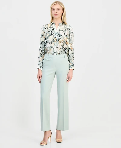 Anne Klein Women's Liberty Stretch High Rise Wide-Leg Pull-On Pants