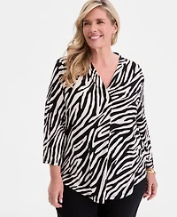 Jm Collection Plus Lush V-Neck Top, Macy's Exclusive