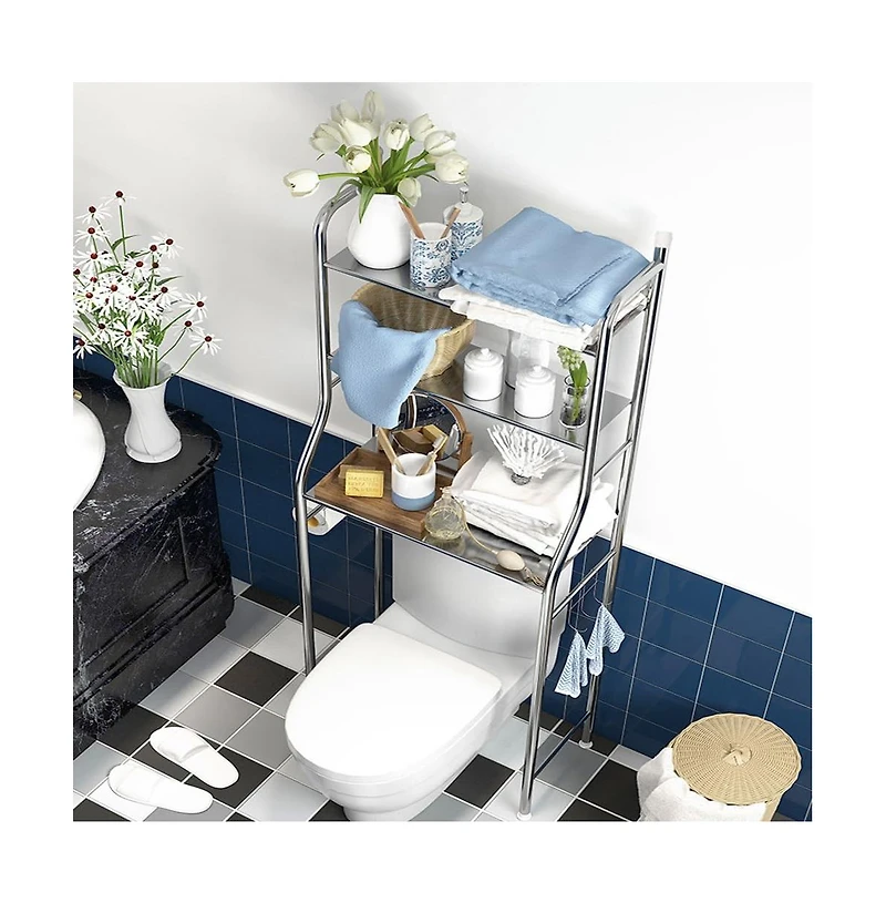 Homfan Freestanding Bathroom Organizers and Storage, Bathroom Organizer Space Saver Easy Assembly