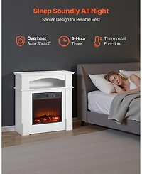 Sugift 33" Freestanding Electric Fireplace Stove Heater with Mantel 1500W