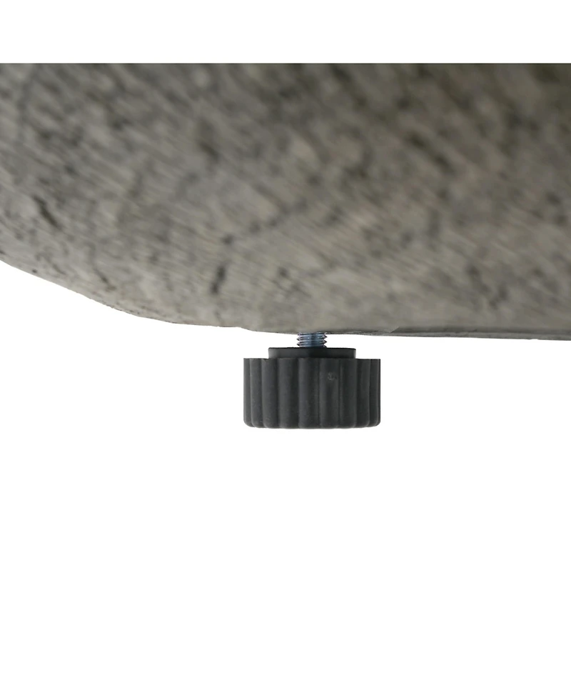 Flynama 30000 Btu Patio Mgo Propane Fire Pit Light Grey Round Design Adjustable Flame No Assembly Required