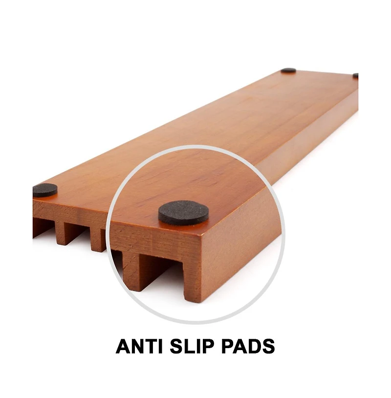 Gse Games & Sports Expert Domino & Playing Card Racks Set of 4, Wooden Domino and Playing Cards Trays Holders Organizer