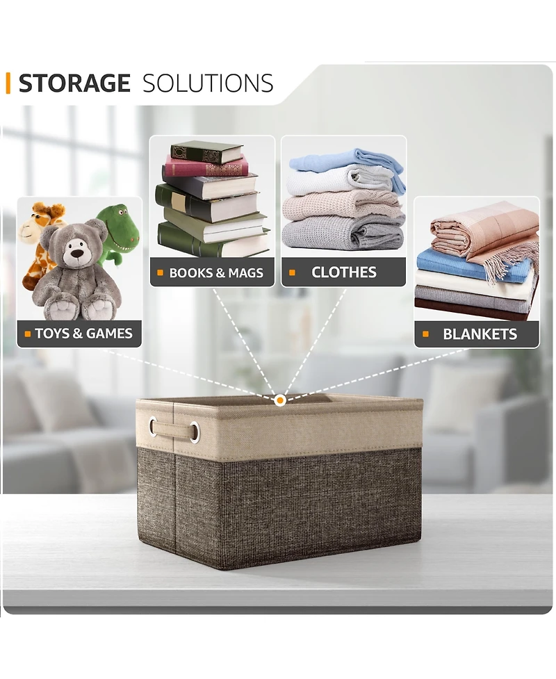 Sorbus 3 Pack Large Sturdy Foldable Fabric Storage Bins with Handles