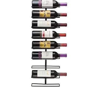 Sorbus 9-Bottle Wall Mounted Metal Wine Rack - Holds Wine Bottles, Liquor, Champagne