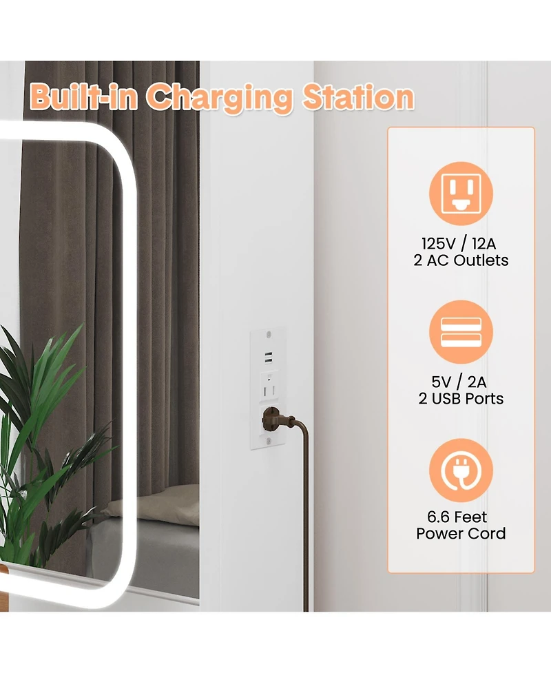 Gaomon Vanity Desk Mirror and Led Lights - Makeup Vanity Desk for Bedrooms, Apartments