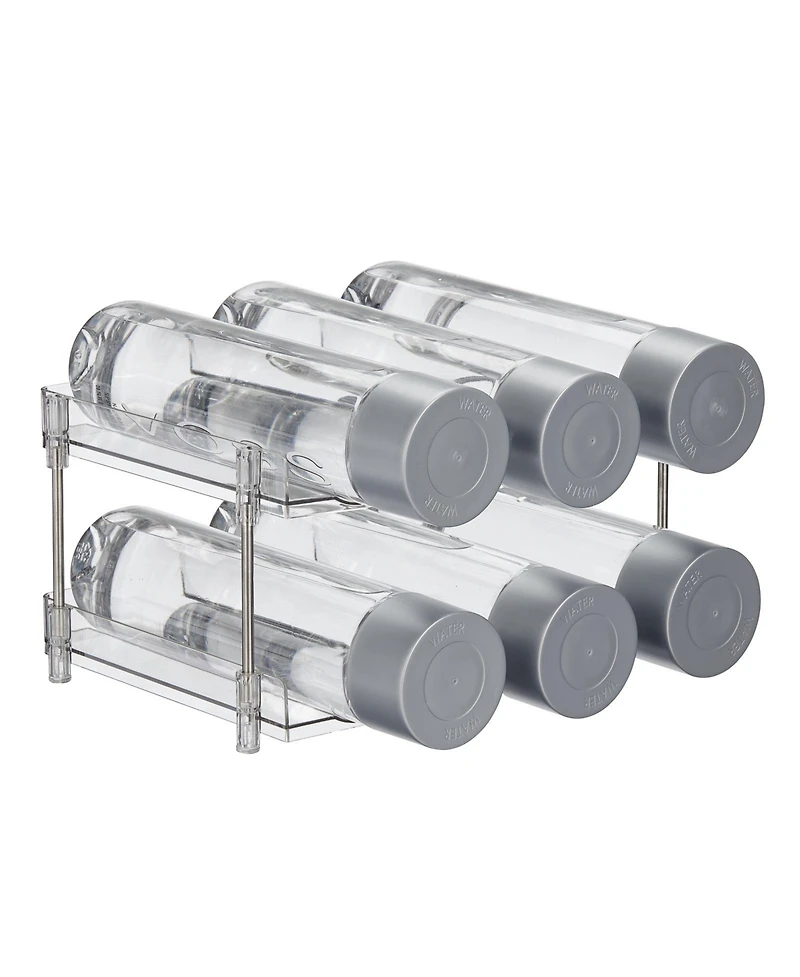 mDesign Free-Stand Stackable 2-Tier Water Bottle Holder, 2 Pack, Clear/Polished