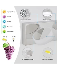 Busdays 29" Modern 4-Light Led Vanity Light, Sleek Chrome Bathroom Wall Light Fixture for Mirror, Shower, and Bathroom Decor