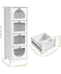 gaomon Small Bathroom Floor Cabinet, Freestanding Bathroom Organizer and Storage Cabinet with 4 Drawers