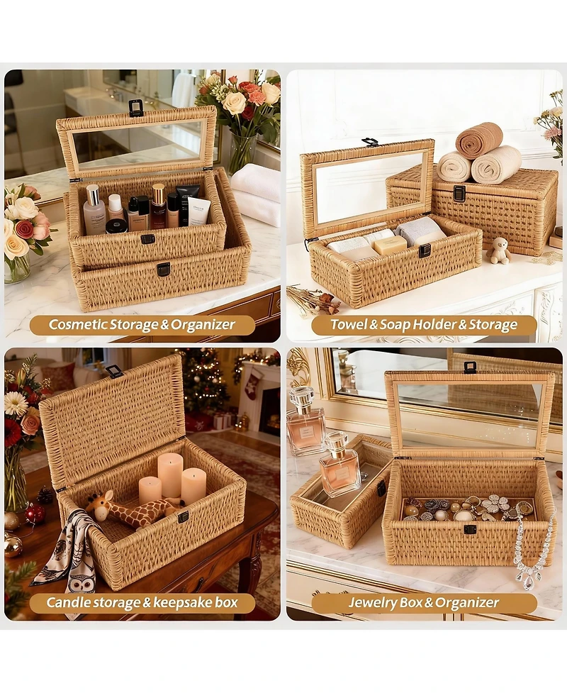 Yigii Natural Walnut Storage Box