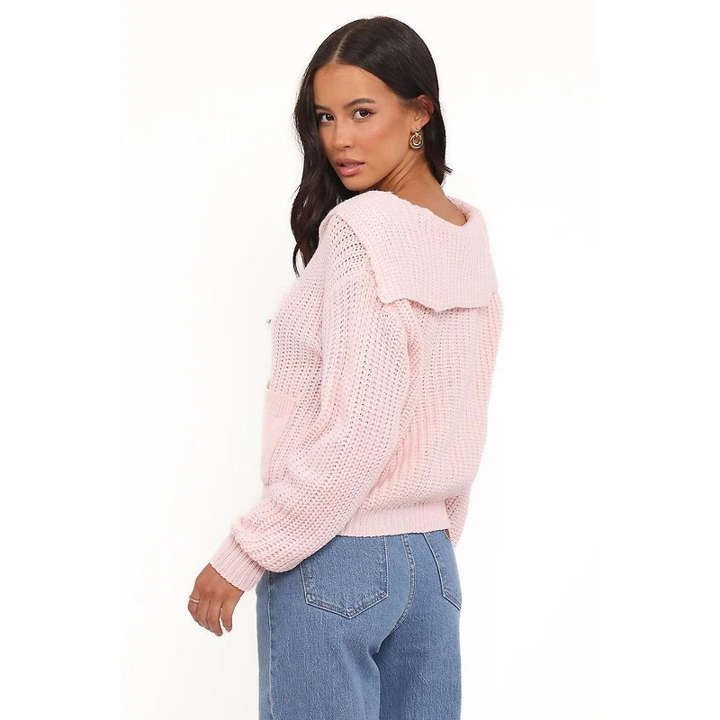 Petal and Pup Women's Amelia Oversize Collar Button Cardigan - Navy Xl