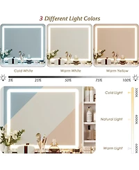 Gaomon 46.8IN Vanity Desk Mirror - Led Lights and Power Outlet