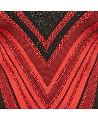 Pre-Owned Balmain Women's Red/black Chevron Lurex Knit Bodycon Dress