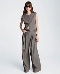 Kenneth Cole Women's Double Belted High-Rise Trousers
