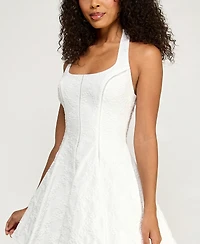 B Darlin Juniors' Halter Square Neck Short Dress