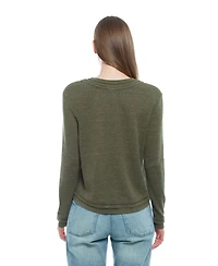 Wilt Women's Long Sleeve Henley Mock Tee