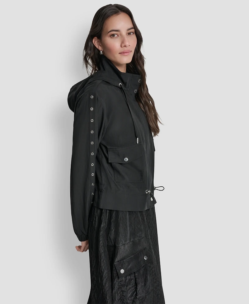 Dkny Women's Studded Hooded Anorak Jacket