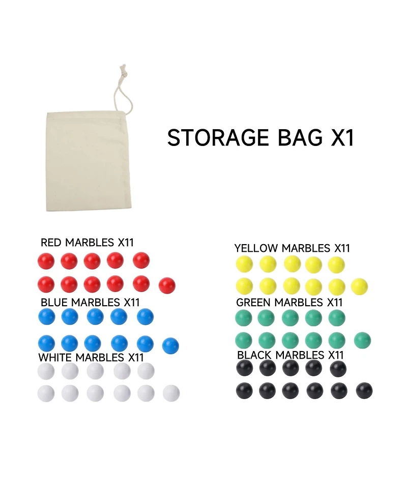 Gse Games & Sports Expert 11.5" Wood Chinese Checkers Board Game Set with 66 Colorful Wooden Marbles, Classic Board Game