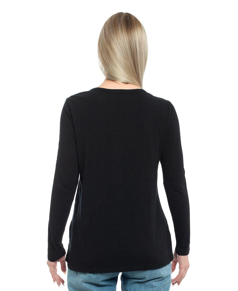 Wilt Clothing Women's Wide Neck Long Sleeve Tee