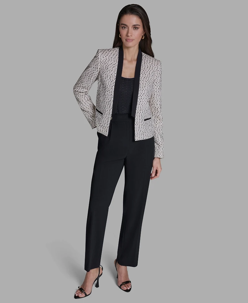Bcbg Women's Stand-Up Collar Open-Front Textured Jacket