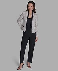 Bcbg Women's Stand-Up Collar Open-Front Textured Jacket
