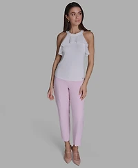 Bcbg Women's Halter Neck Ruffle Tank Top