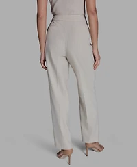 Bcbg Women's Pinstripe Pleated Mid Rise Pants