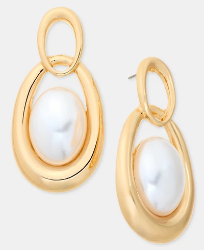 I.n.c. International Concepts Imitation Pearl Open Oval Drop Earrings, Macy's Exclusive