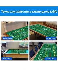 Gse Games & Sports Expert Texas Hold'em Poker Layout Felt with Instructions, Las Vegas Style Game Tabletop Mat