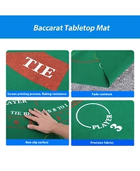 Gse Games & Sports Expert Texas Hold'em Poker Layout Felt with Instructions, Las Vegas Style Game Tabletop Mat