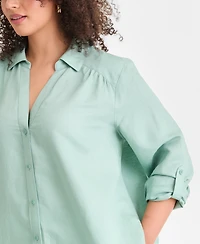 I.n.c. International Concepts Plus Linen-Blend Tunic, Exclusively at Macy's