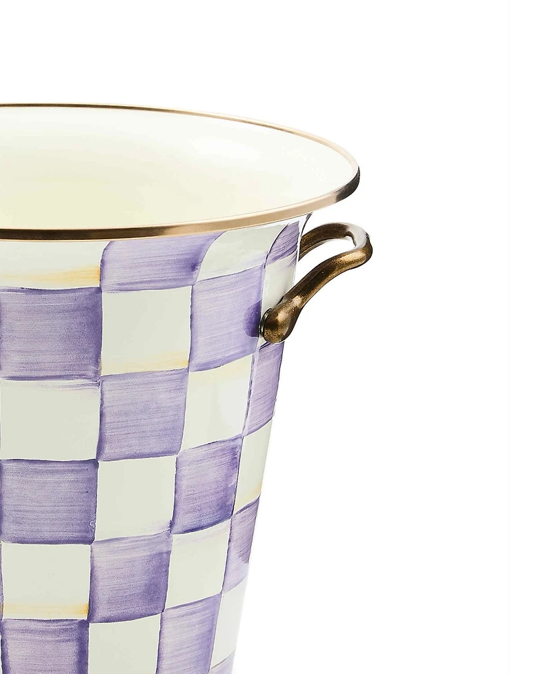 MacKenzie-Childs Violet Check Handmade Wine Cooler