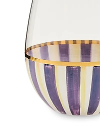 MacKenzie-Childs Violet Stripe Stemless Wine Glass
