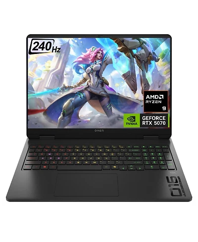 Hp Omen 16.1" Traditional Laptop Amd Ryzen 9 32GB Ram Nvidia GeForce Rtx 5070 512GB Ssd Storage Windows 11 Home 240Hz - Black
