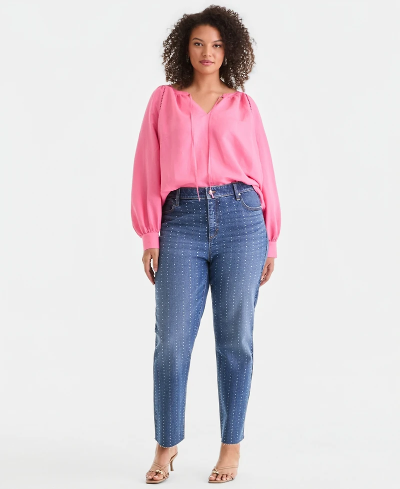 I.n.c. International Concepts Plus Size Bubble-Sleeve Top, Created for Macy's