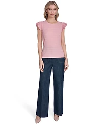 Tommy Hilfiger Women's Flutter-Sleeve Crew Neck Top