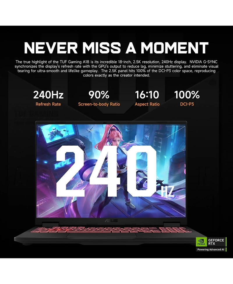 Asus Tuf A18 18" Gaming Traditional Laptop