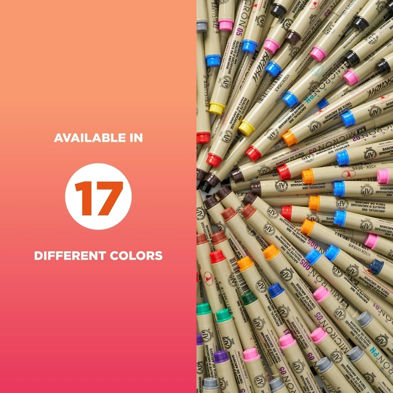 Sakura Pigma Micron Fineliner Pens, Archival Gray & Black Ink, Ass't Tip Sizes, 10 Pk