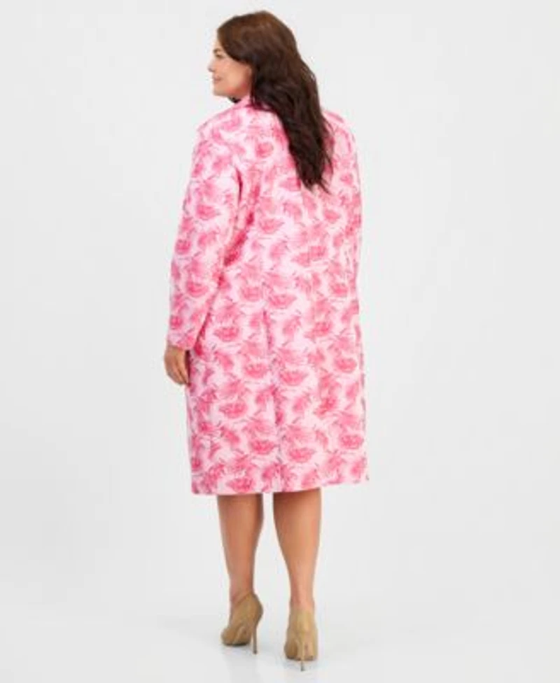Kasper Plus Size Jacquard Topper Jacket Sheath Dress